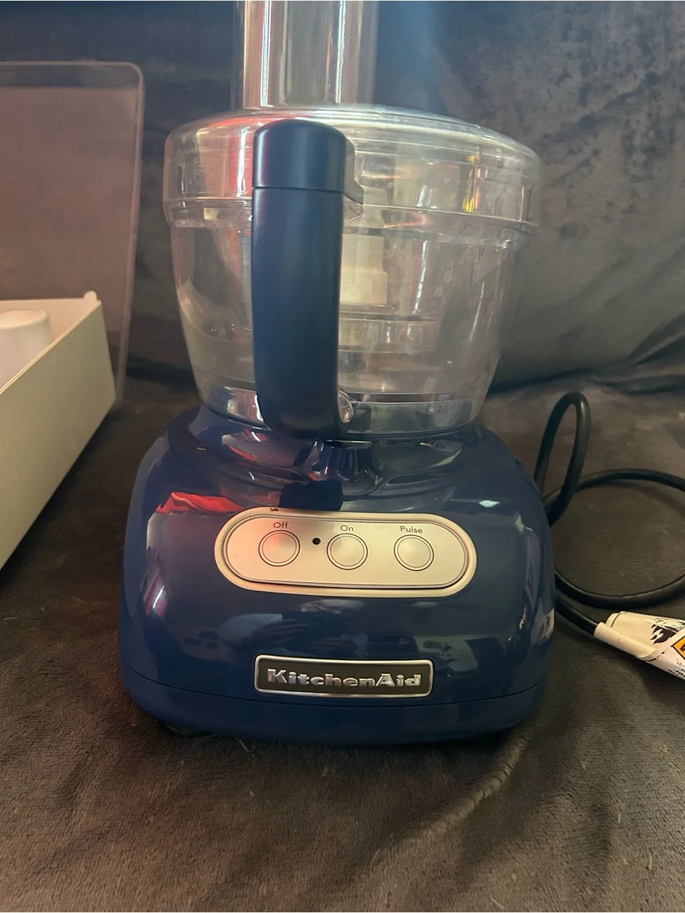 KitchenAid Blue Compact Food Processor with Push-Button Controls